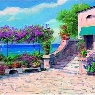 Giberna - Villa au bord du lac avec plantes et fleurs pour la vente par Migneco & Smith