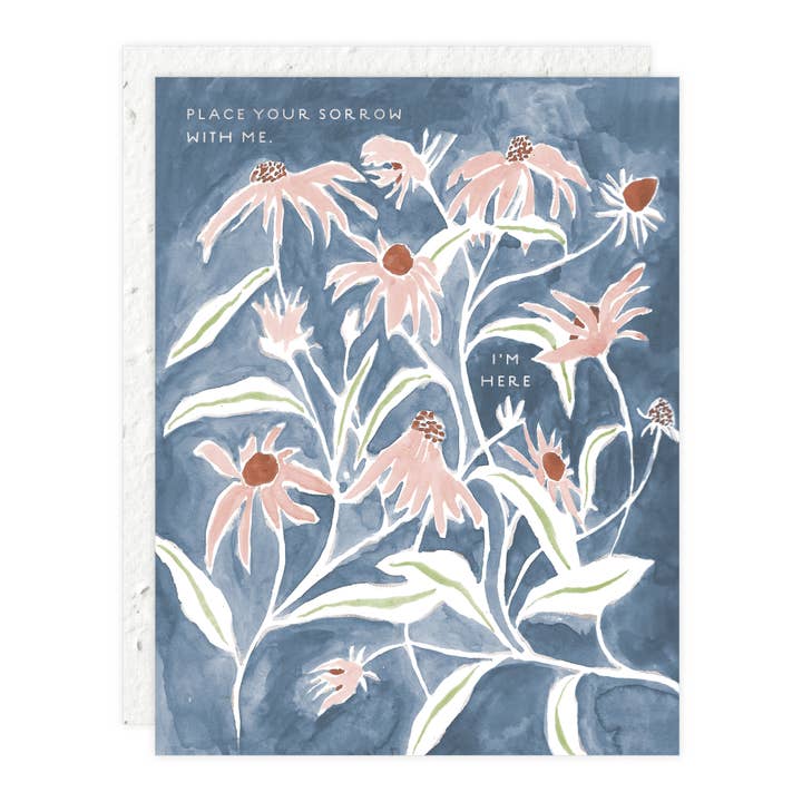Seedlings - Wholesale Sympathy Card - Pink Flowers - Sympathy Card