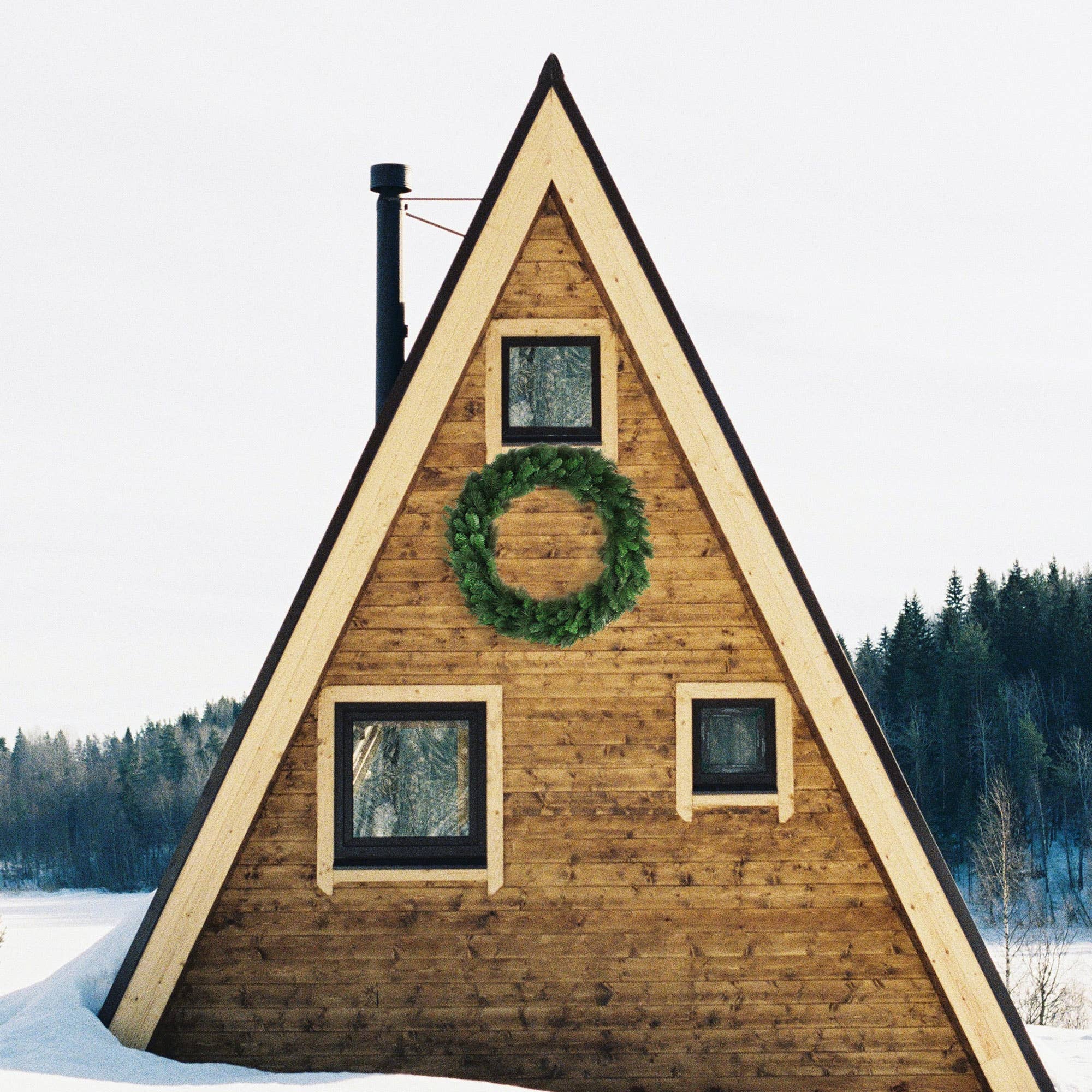 Larksilk – wholesale Wreath – 48" Deluxe Evergreen Double Wreath Christmas Décor2