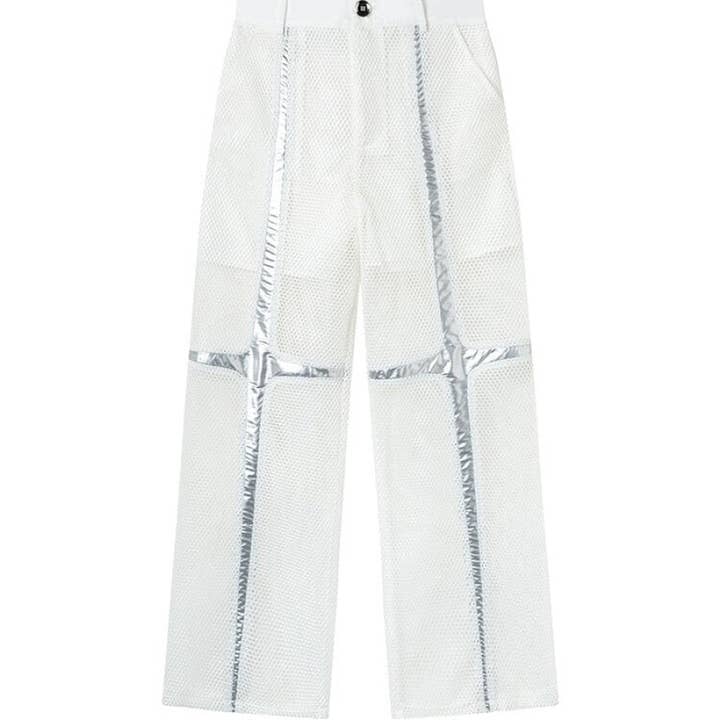 Pantalones blancos de malla para venta al por mayor de Vanida Dang