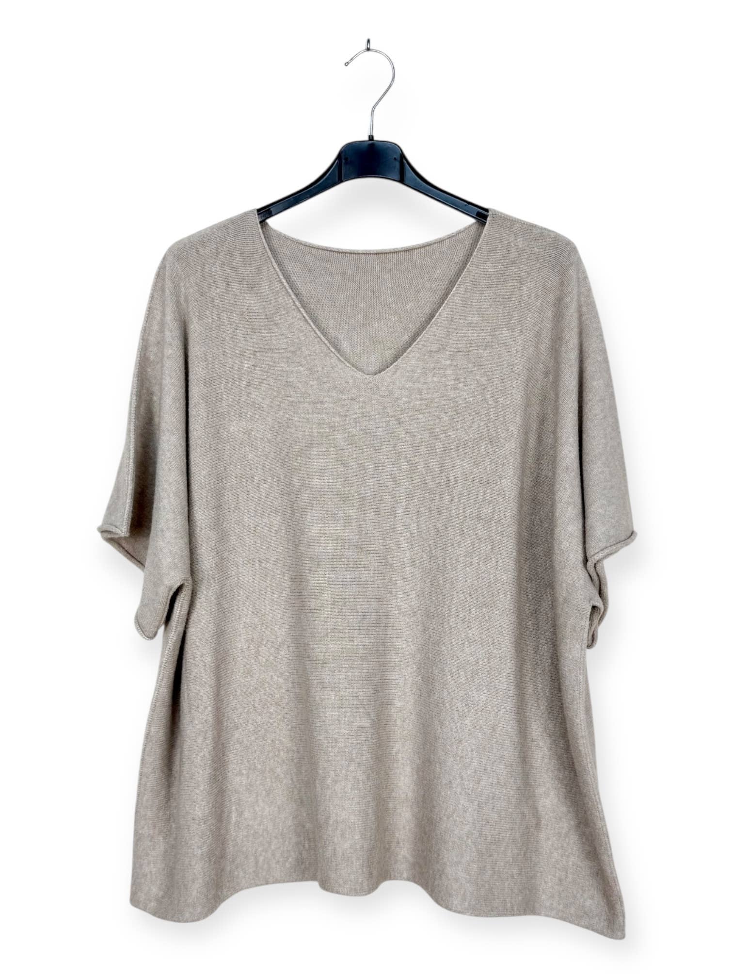 Lucky Nana - Wholesale Poncho - Women's - AH L2202 - Plus Size V-Neck Poncho Sweater9