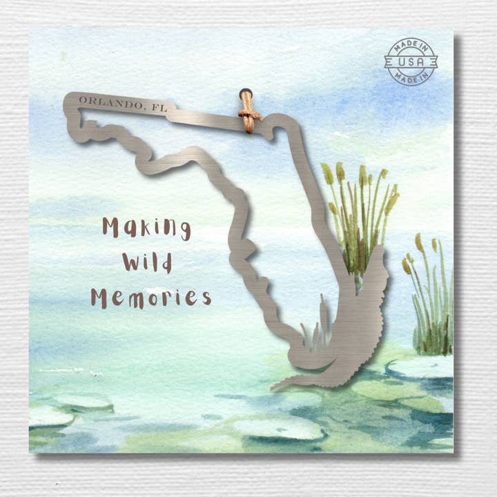 Florida Ornament - Making Wild Memories 4x4 Retail Card for wholesale by Authenticaa