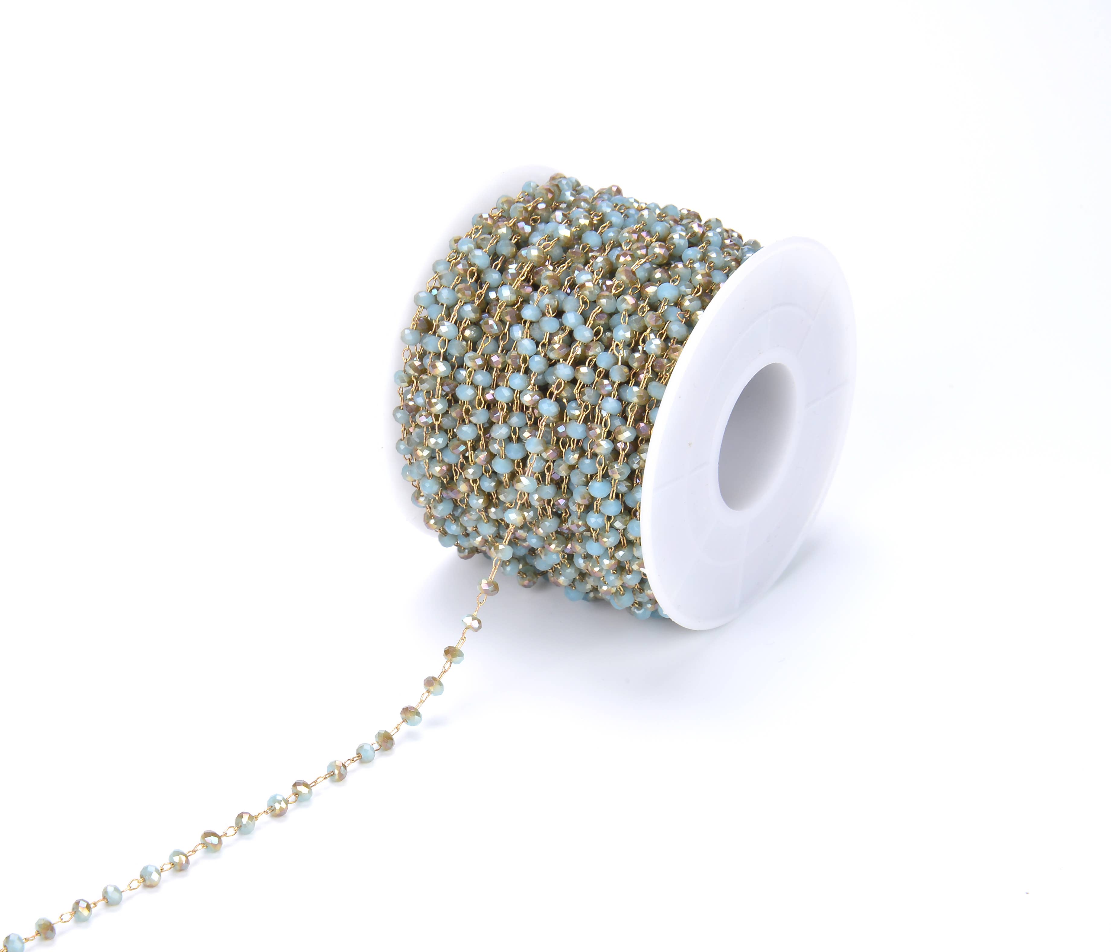 Beads Creation – wholesale Beads – Champagne Faceted Crystal Beaded Chain by Foot3