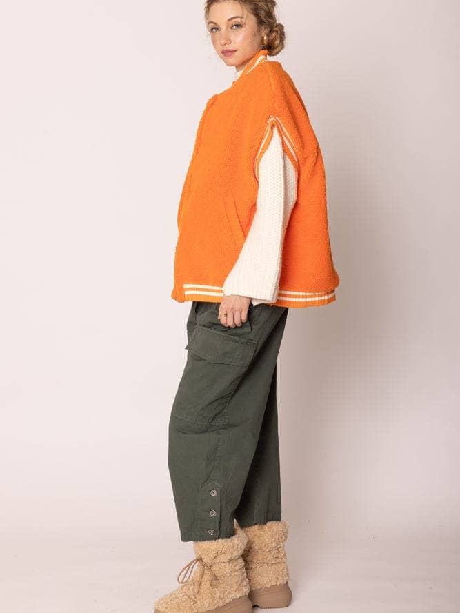 MiMi Wholesale - Wholesale Outerwear Vest - Women's - QCV420019 College Colors Sherpa Varsity Vest4