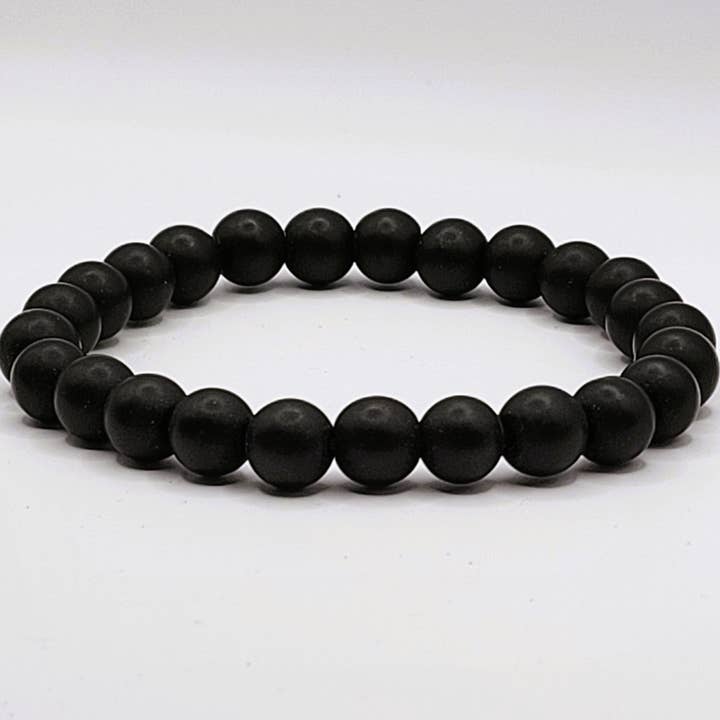 Saki Exchange - Wholesale Beaded Bracelet - Matte Onyx Healing Stone Bracelet 8 mm Beads