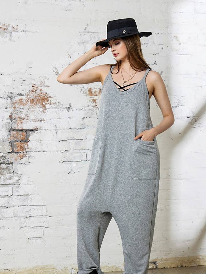NJ1005 Drop-Crotch Tank-Style Harem Jumpsuit for wholesale by noflik