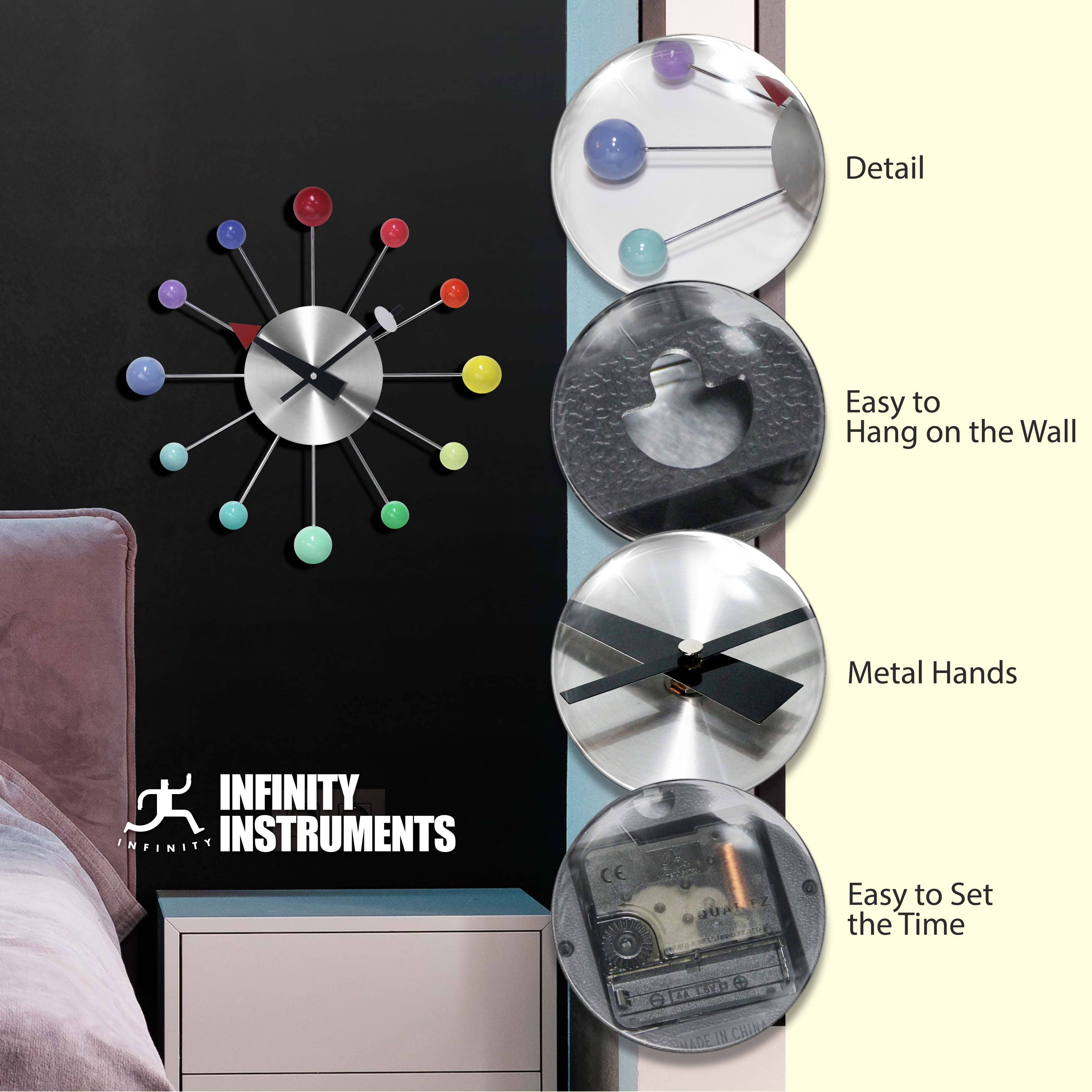 Infinity Instruments - Wholesale Wall Clock - Orb Spoke Rainbow Indoor Wall Clock 15 Inch3