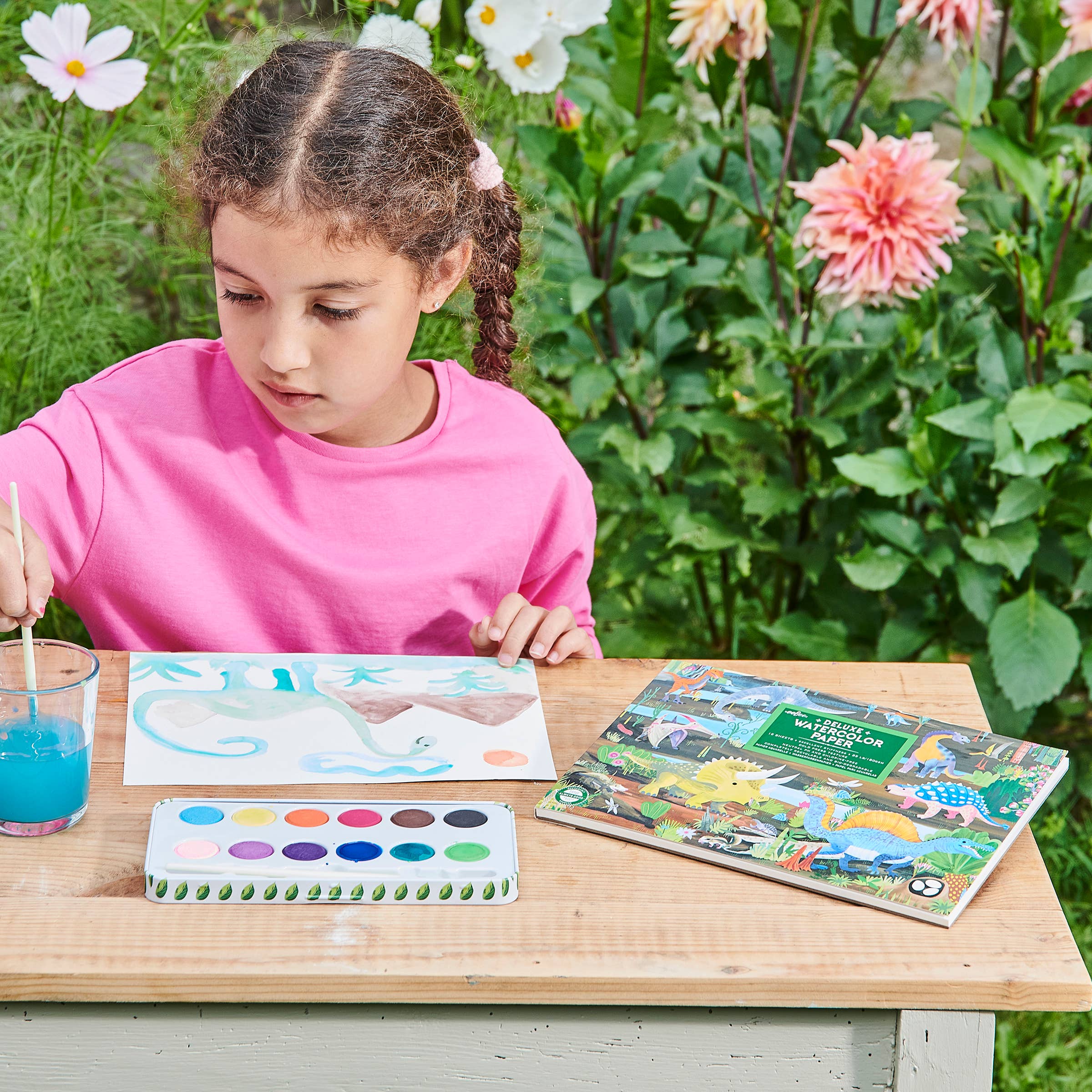 eeBoo - Vente Peintures aquarelles - Ensemble de Peinture Aquarelle Dinosaure6