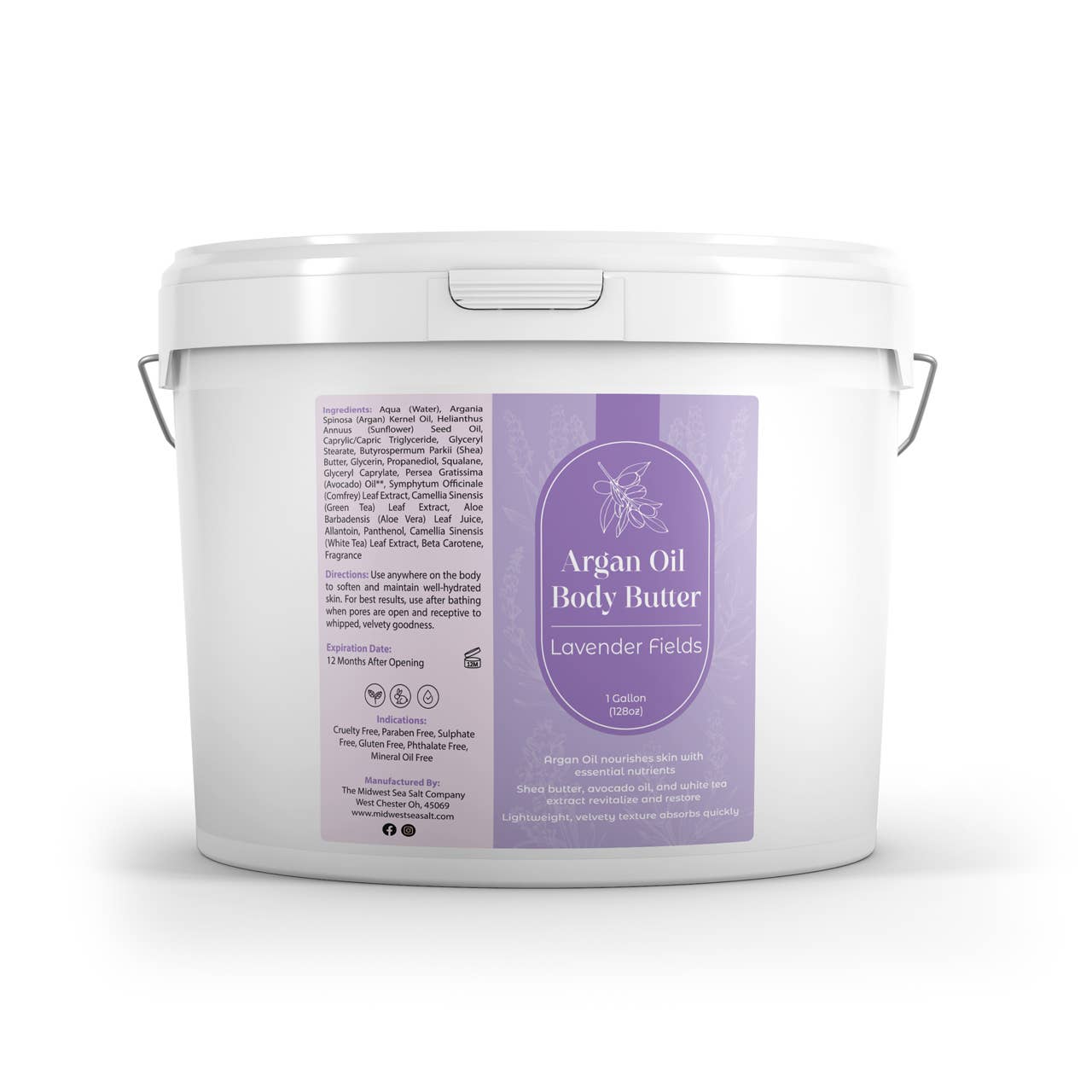 The Midwest Sea Salt Company - Wholesale Body Balm/Butter - Lavender Fields Argan Oil Nourishing Body Butter - 1 Gallon1