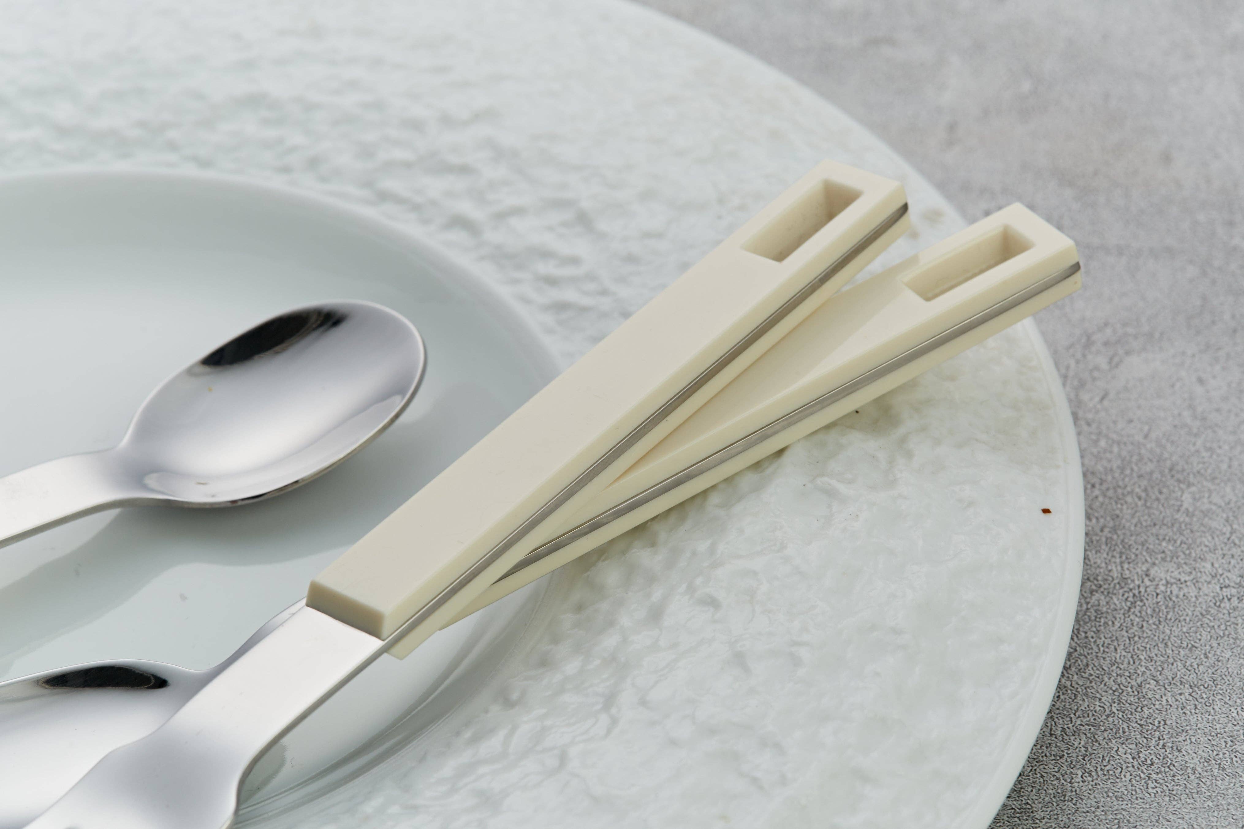 ANNOVA - Wholesale Flatware Set - ANNOVA Block Handle Silverware Set 20 Pieces Color Modern Style Flatware25