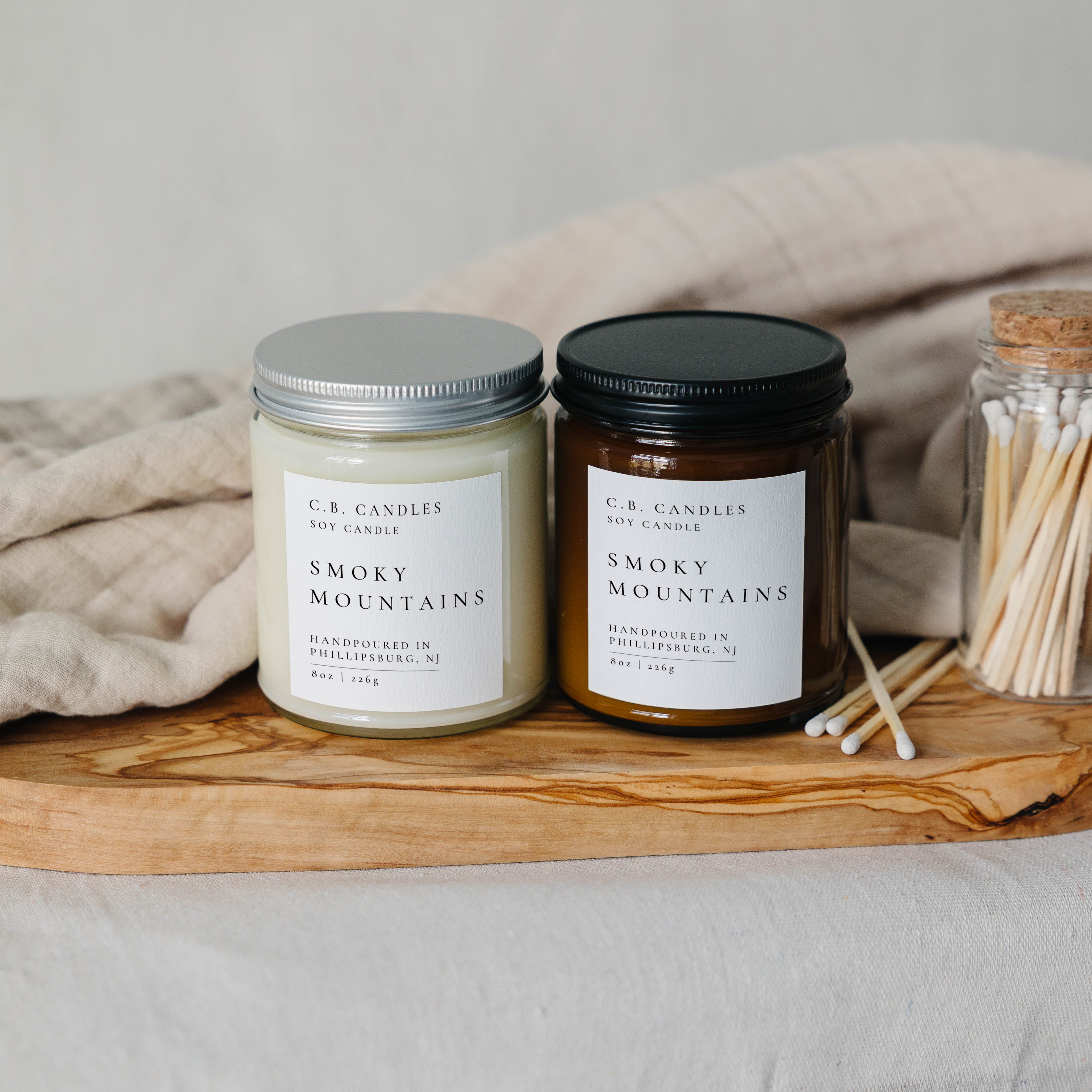C.B. Candles - Vente Bougie en bocal - Bougie Smoky Mountains0