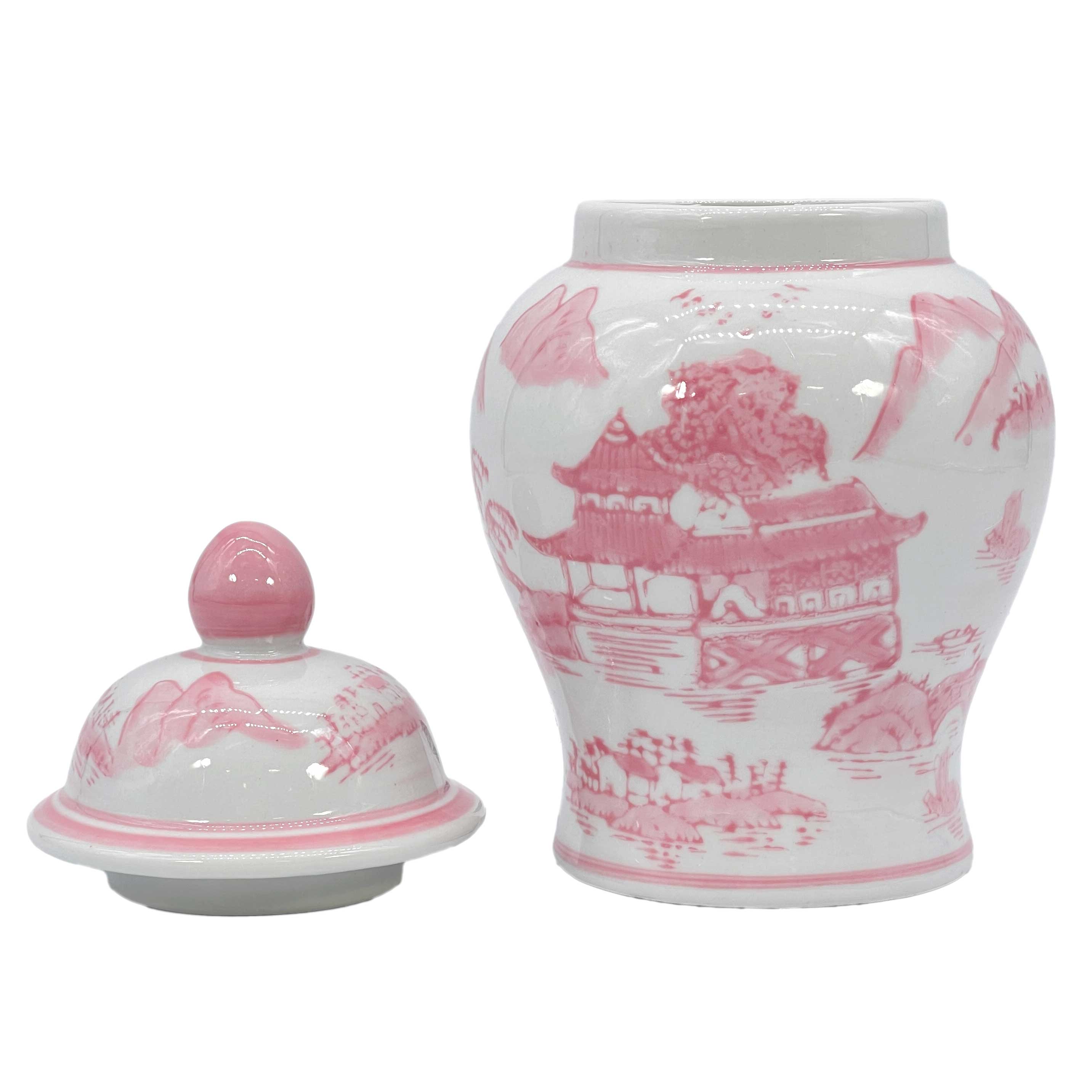 Galt International Company – wholesale Decorative jar – Small Chinoiserie Ceramic Decorative Tea & Ginger Jar 8"44