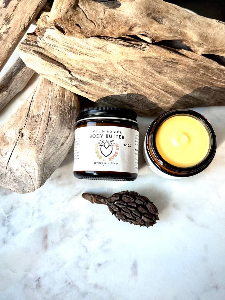Citrus + Rose Hip Body Butter for wholesale by Wild Hazel