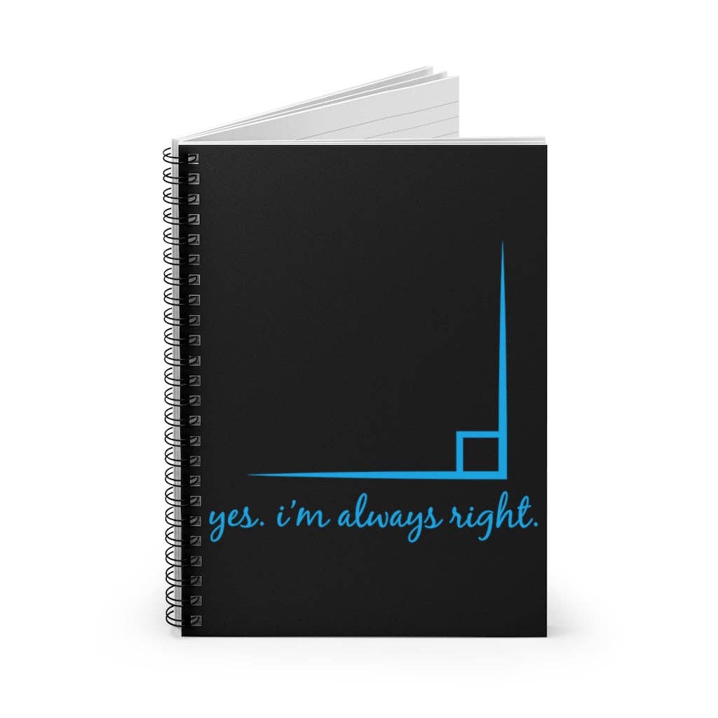 Teegarb LLC - Wholesale Notebook - Spiral Notebook Math Teacher Accountant Accounting Gift Funny I'm Always Right Pun Gag Joke Graphic Men Women1
