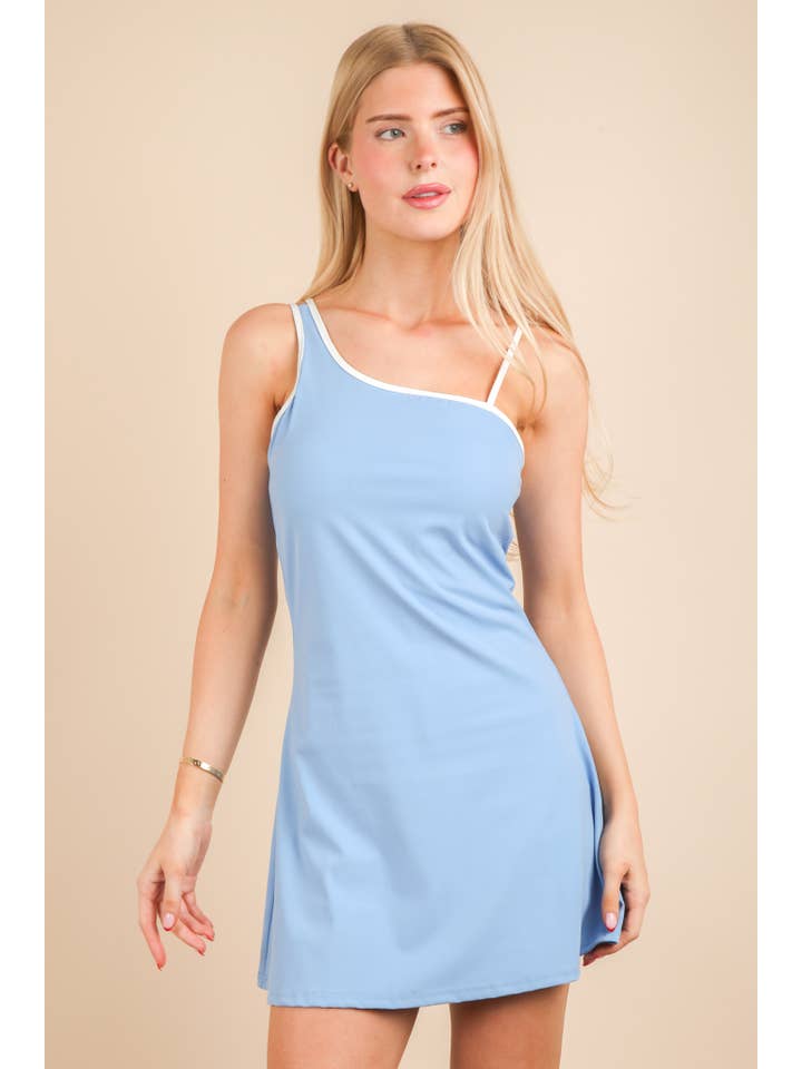 VERY J - Wholesale Athletic Dress - Women's - ND31660-Activewear Mini Dress with Inside Lining2