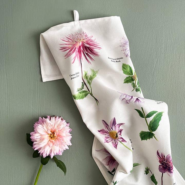 Koustrupco - Wholesale Tea Towel - Dahlia 100% organic cotton tea towel - made in Europe