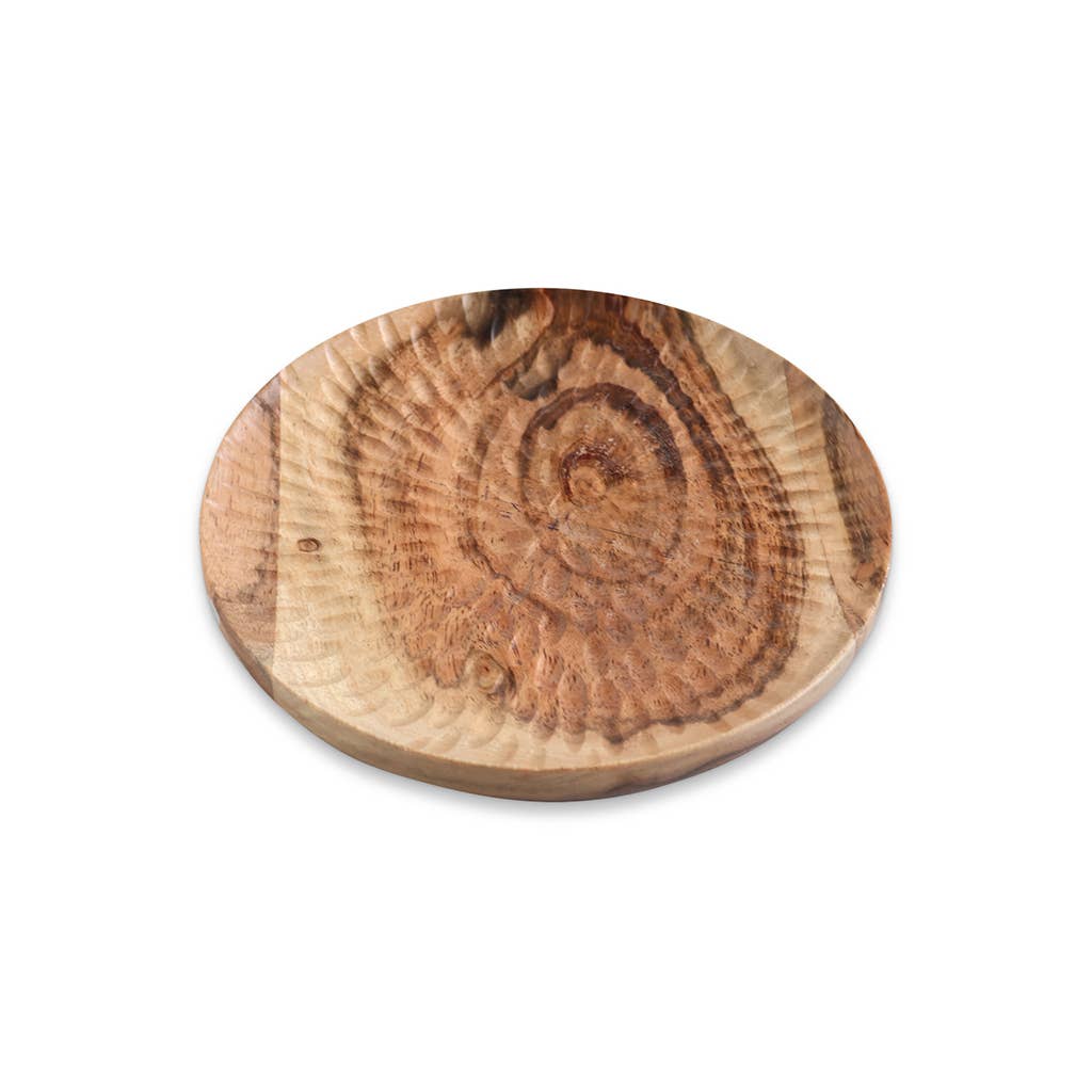 Opjet Paris - Wholesale Decorative Plate/Dish/Bowl - Hammered Wood Bowl D15 H1.5cm2