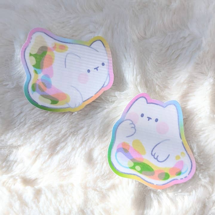Autocolantes à prova d'água Bubble Ghost Cats por atacado de Arcasian