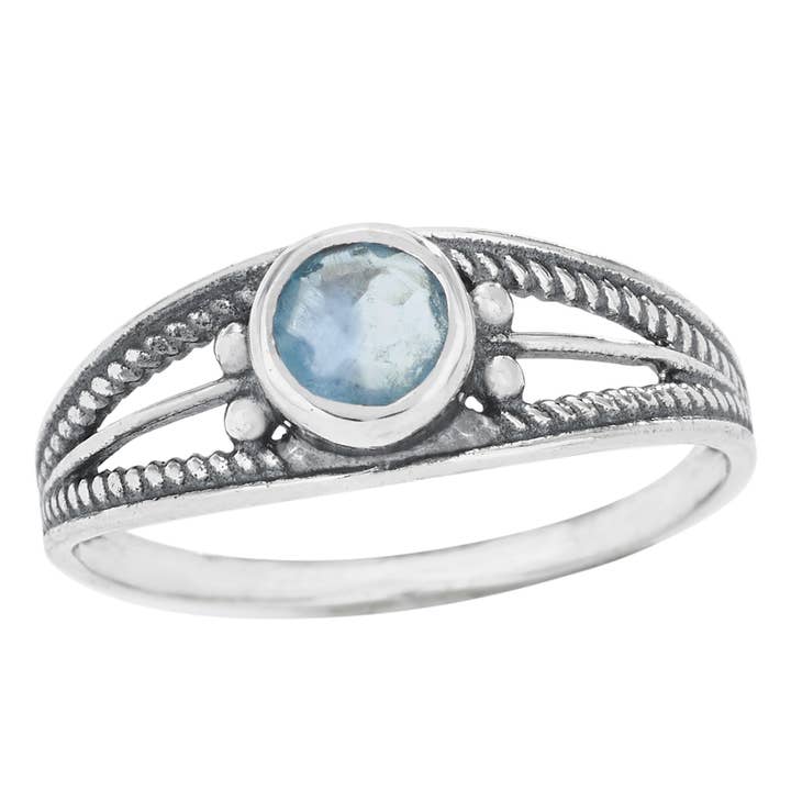 Round Apatite Sterling Silver Ring for wholesale by Tiger Mountain Jewelry
