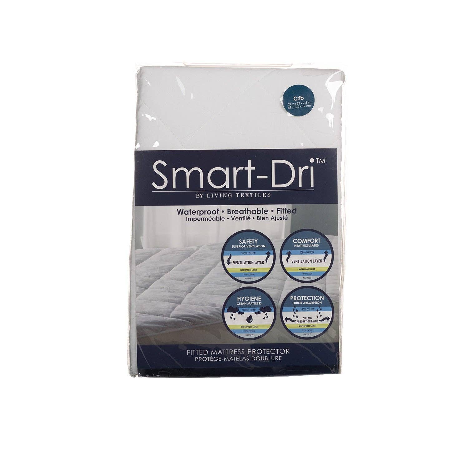 Living Textiles - Wholesale Mattress Pad/Protector - Smart-Dri™ Waterproof Mattress Protector - Crib2