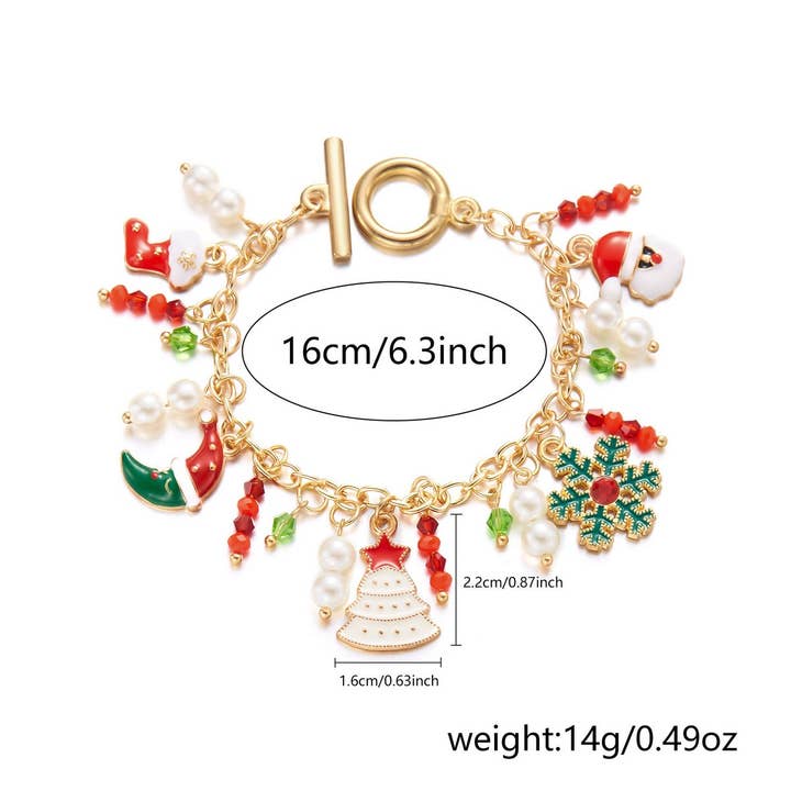 NINEXIS - Wholesale Jewelry Set - CWAJE2512_SANTA CLAUS RICE BEAD PENDANT BRACELET