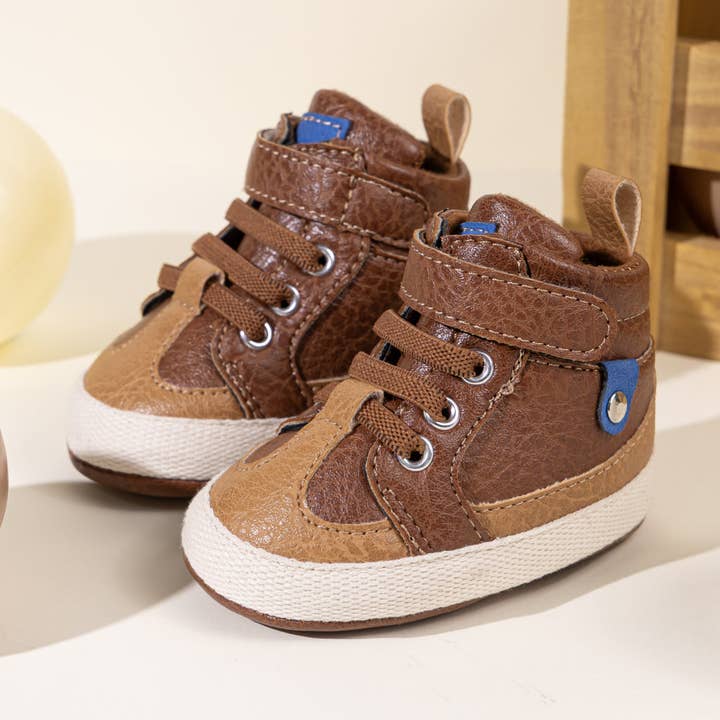 Kids Charm Online - Wholesale Lifestyle Sneakers - Baby - 3 Tone apricot pleather baby shoes. CG51720