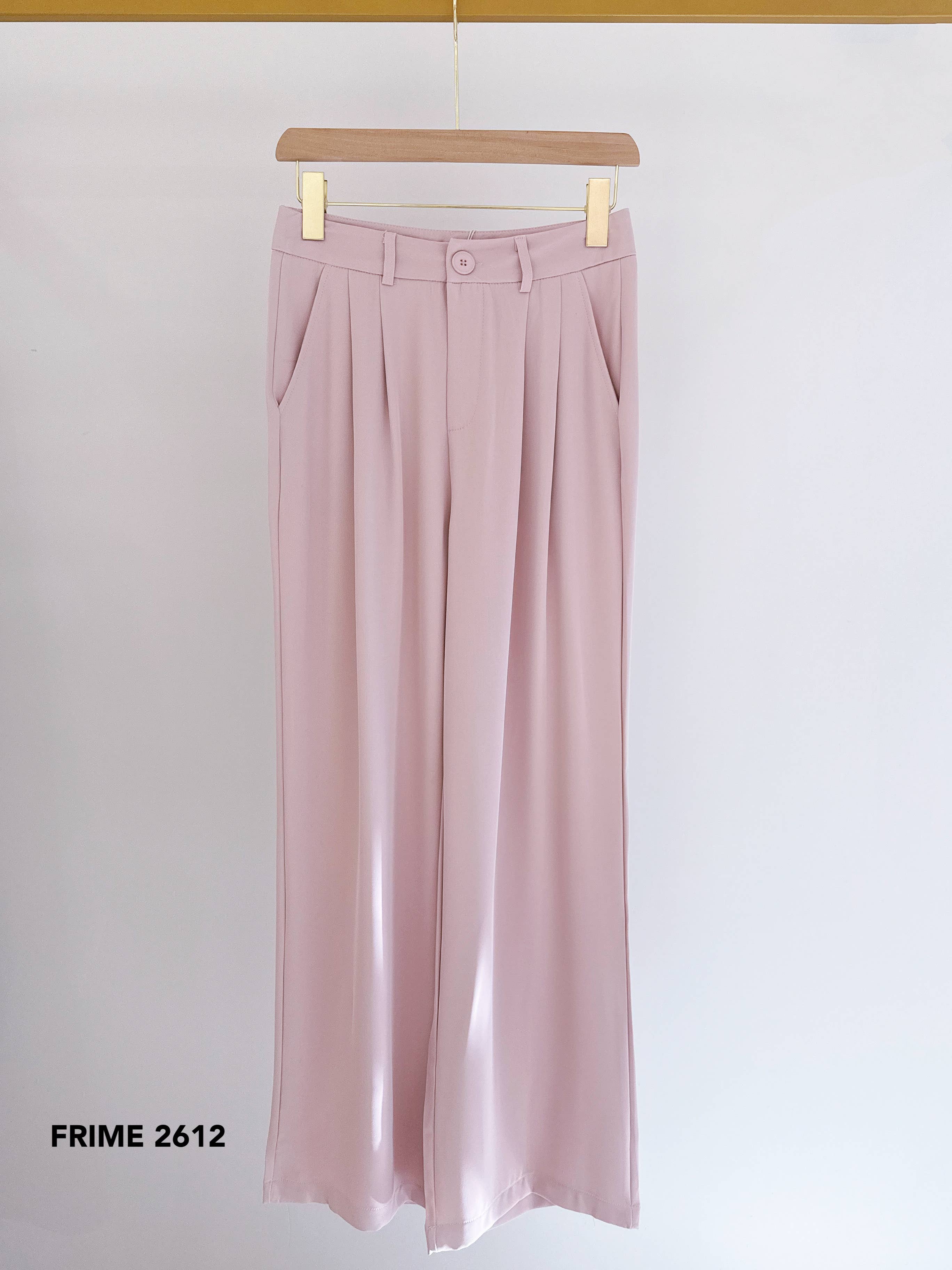 Frime - Venta al por mayor Pantalones - Mujer - Pantalones de pierna ancha de talle alto con pinzas - 261219
