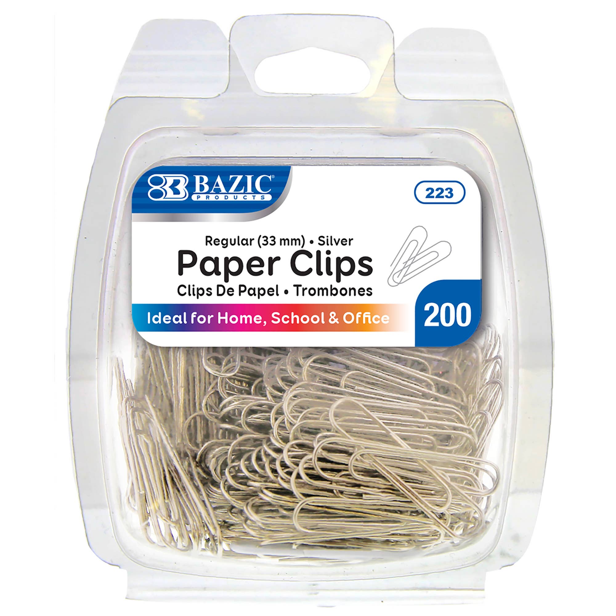 BAZIC Products - Wholesale Paperclip - Paper Clip (33mm) No.1 Regular Silver (200/Pack)0