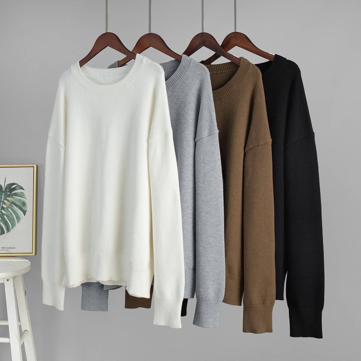 HIDDENBRAND - Wholesale Knit Sweater - Women's - Essential Basic Round Neck Sweater Top10