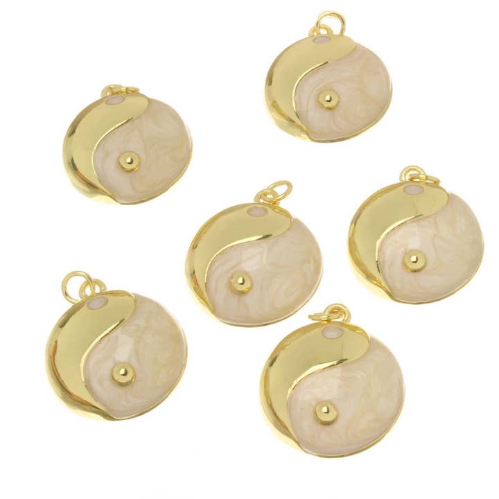 Jewel Pledge - Wholesale Individual Charm/Pendant - 18k Gold Yin and Yang Cosmic Duality Pendant CPG23480