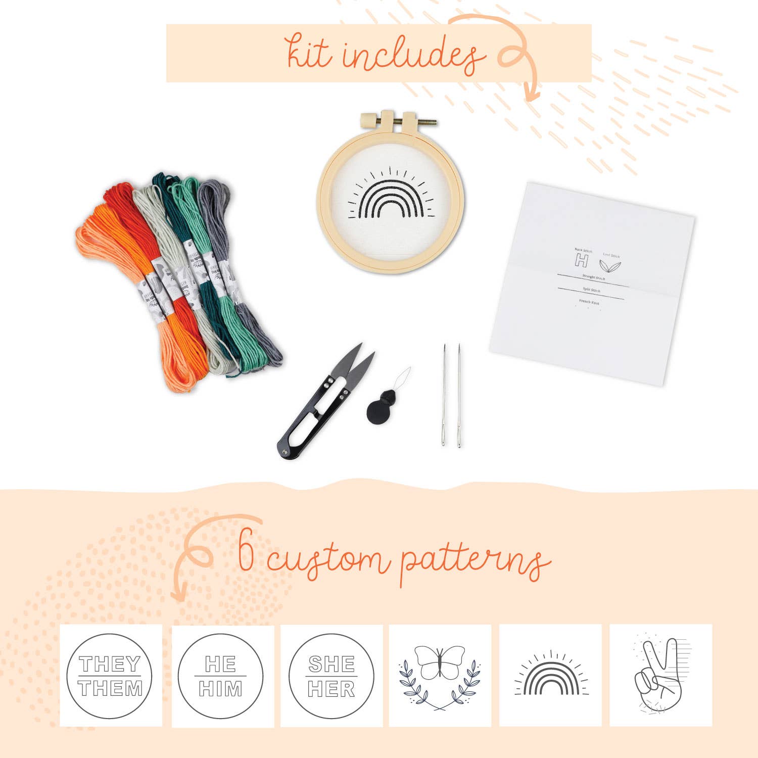 Doodle Hog - Wholesale Embroidery/Cross Stitch Supplies - Up-Cycle Embroidery Kit1