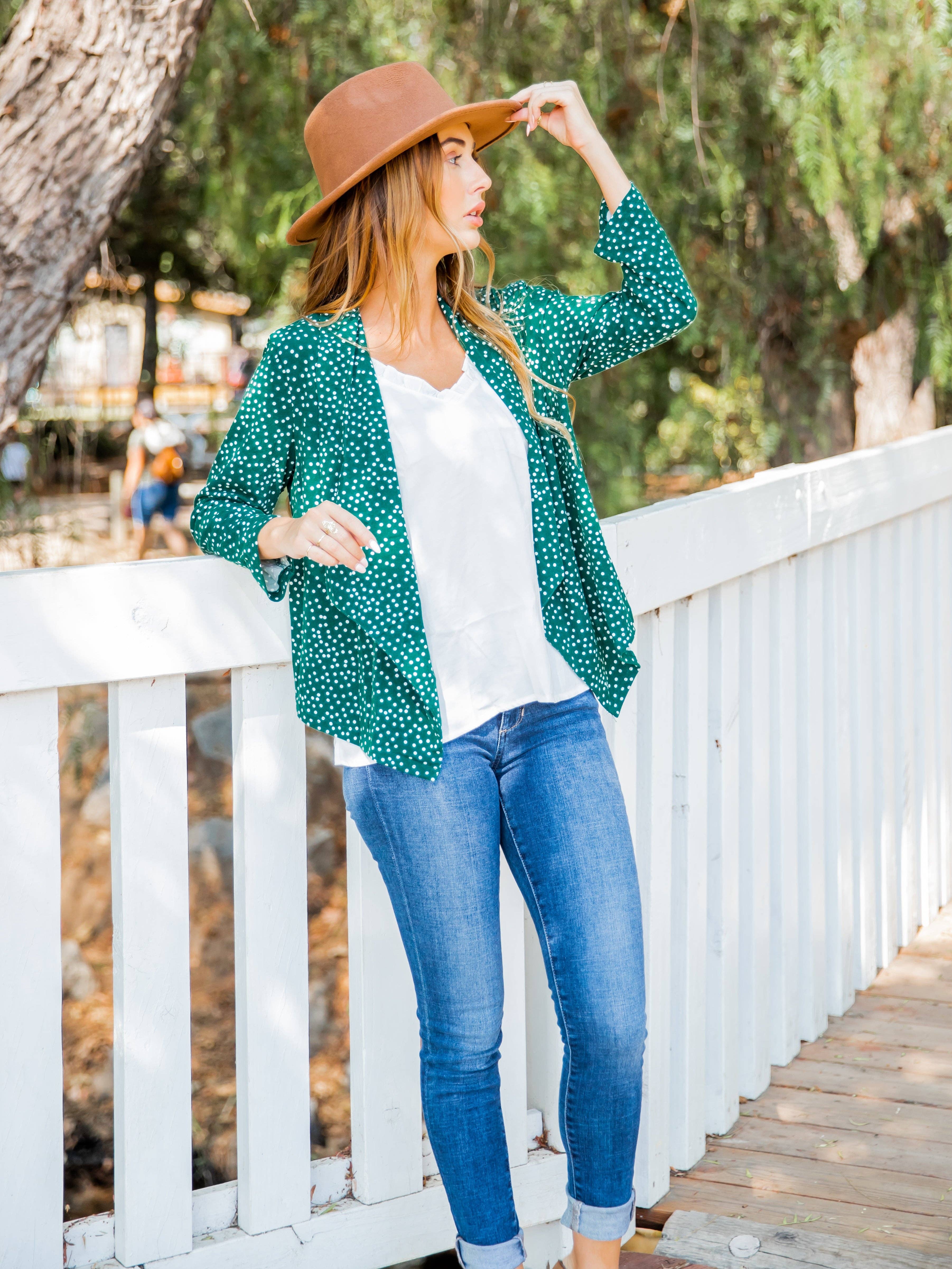 Tickled Teal - Wholesale Blazer - Women's - Maia Patterned Blazer5