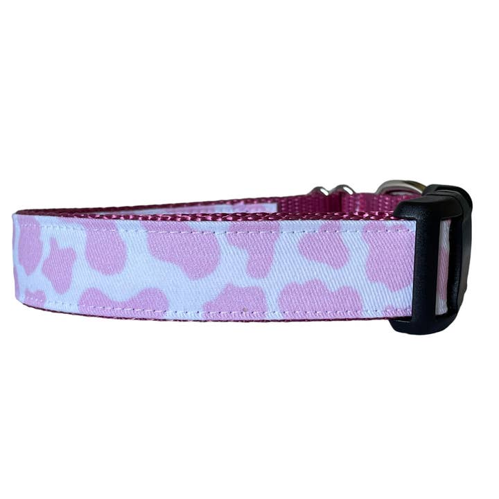 Strawberry Cow Print Hundhalsband, Kviga, Västerländsk, Ko för wholesale av Sew Fetch Dog Co