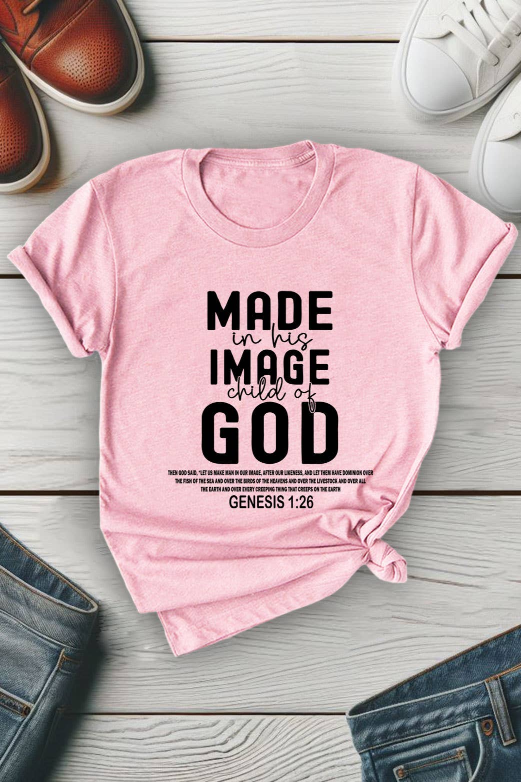 Top Avenue - Wholesale Screen Printed T-Shirt - Women's - Made in His Image Child Of God, Unisex Round Neck T-Shirt6