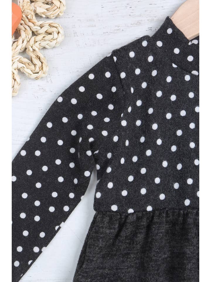 You & Me - Vente Robe – enfant - PPD10694TK-KIDS À POIS À MANCHES LONGUES HACCI BROSSÉ2