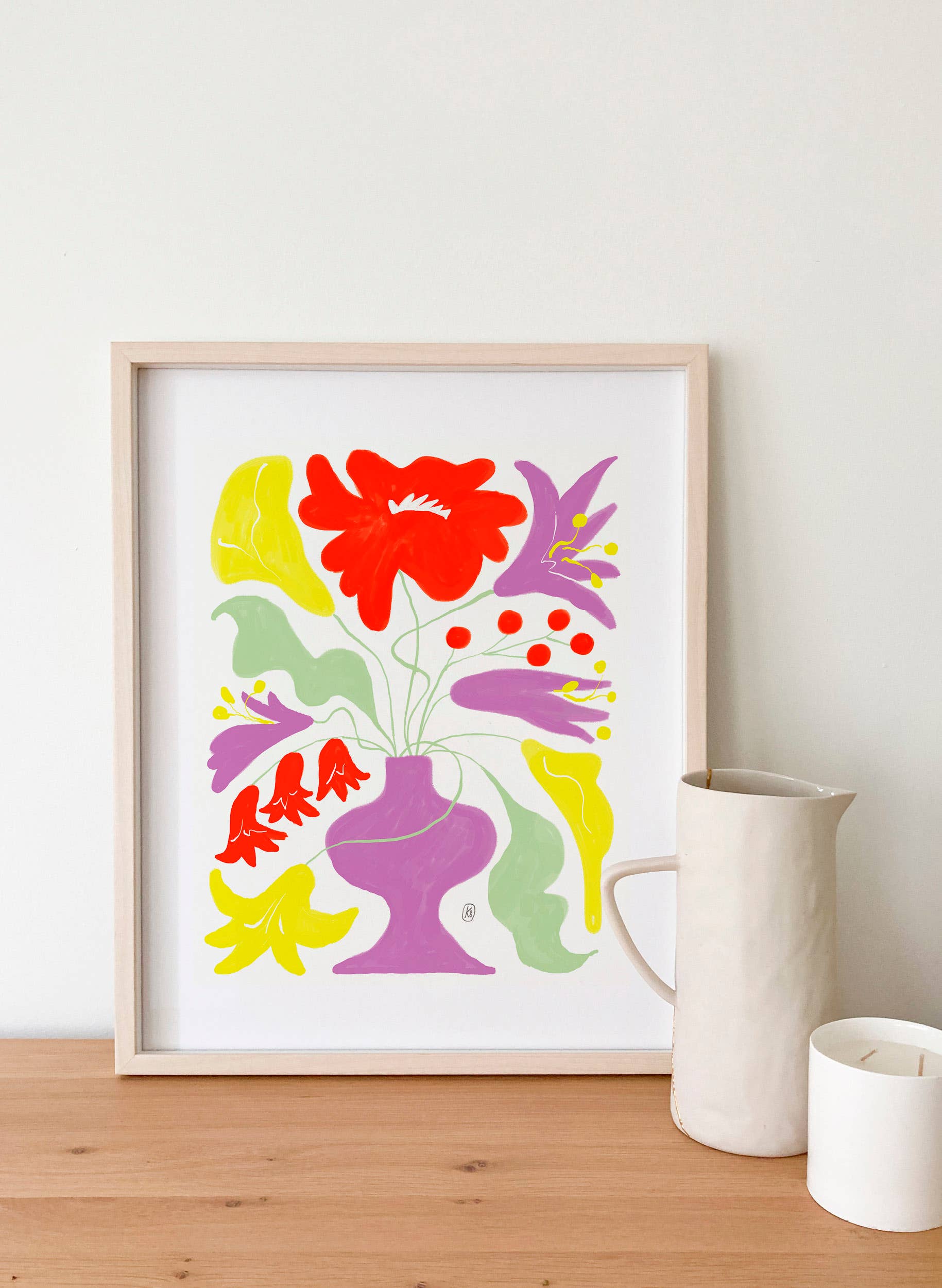 Karen Schipper - Wholesale Art Print - Lilac Vase Print - Colorful Floral Art Print 1