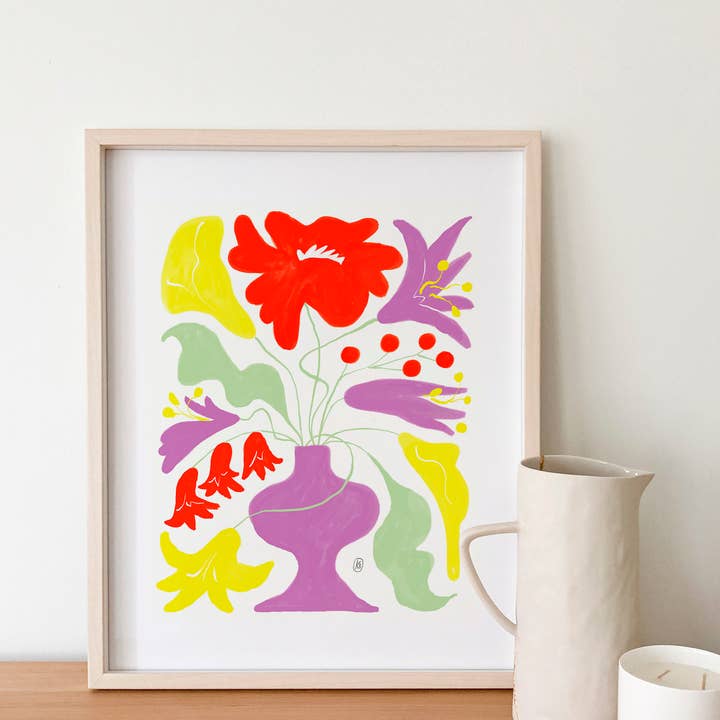 Karen Schipper - Wholesale Art Print - Lilac Vase Print - Colorful Floral Art Print 1
