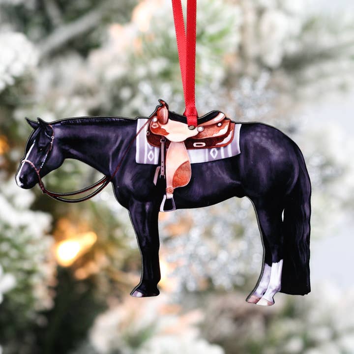 Black Western Quarter Horse Ornament for wholesale by Classy Equine