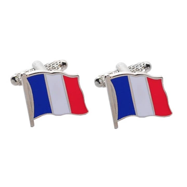Boutons de manchette en forme de drapeau français pour la vente par Cufflinks Depot