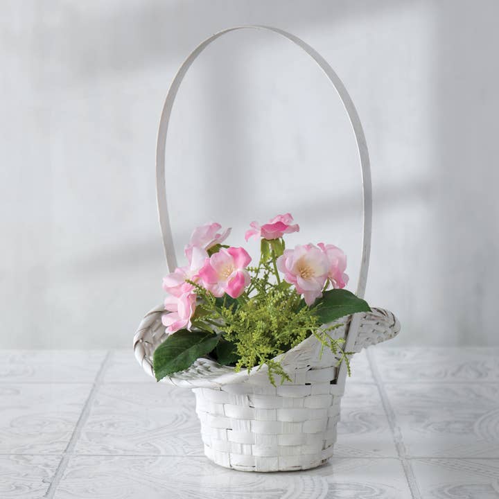 Willow Group - Wholesale Basket - WHT PAINTED BAM PRINCESS OH3