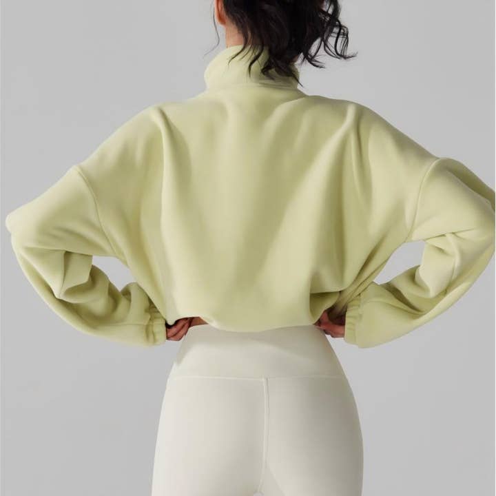 Sodalemon - Wholesale Activewear set – Women′s - Women's Reversible Fleece Cropped Drawstring Jacket18