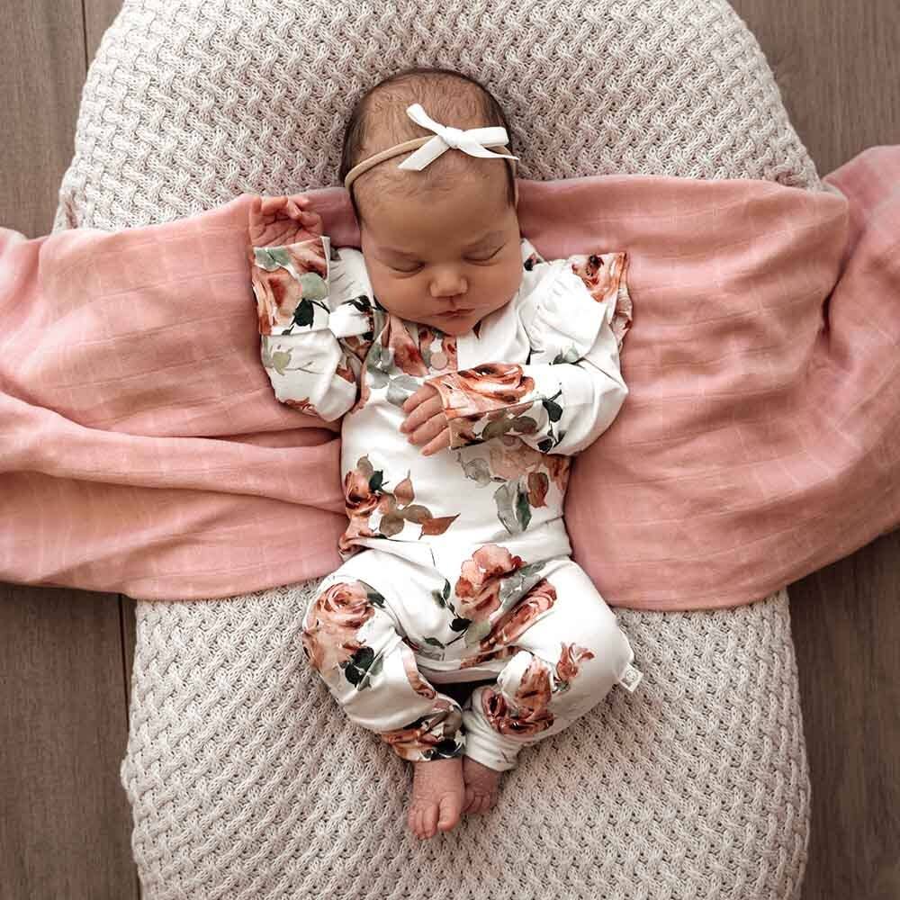 Snuggle Hunny - Wholesale Jumpsuit - Baby - Rosebud Organic Growsuit3