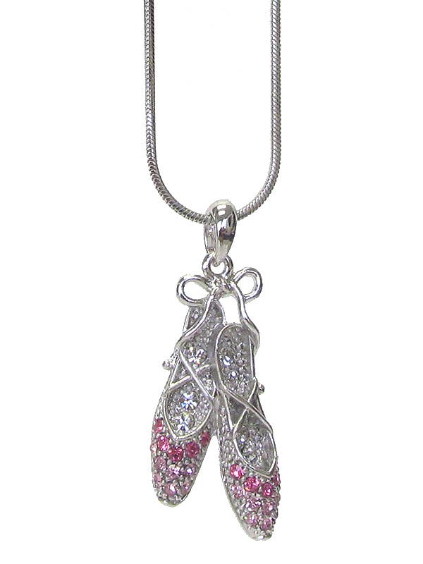 ( L543 ) KRYSTAL BALLERINA SKO HALSKÆDE for engroshandel hos Jewelry Max