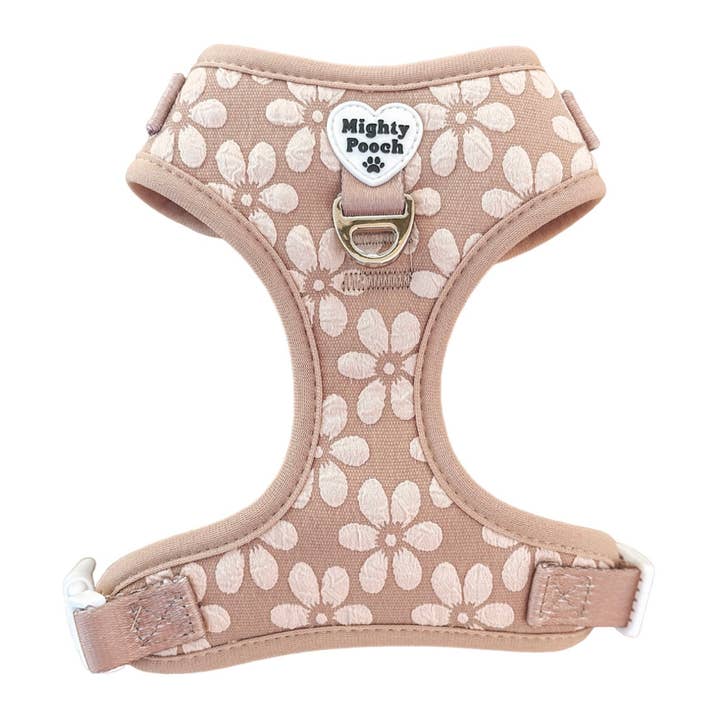Luxe Adjustable Harness - Champagne Fleur for wholesale by Mighty Pooch
