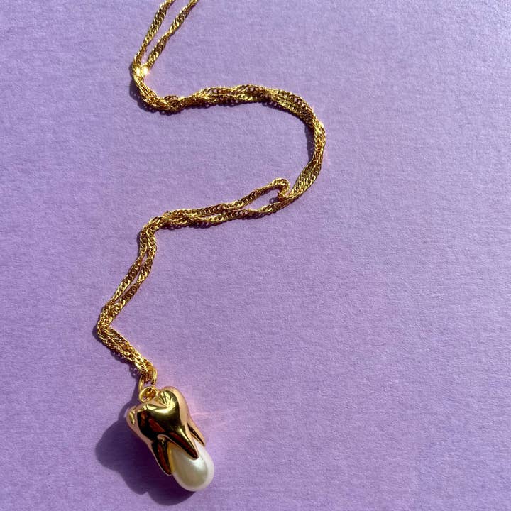 Collar de diente y perla para venta al por mayor de Witches