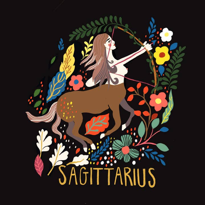 Sagittarius Zodiac Greeting Card for wholesale by Anja Jane