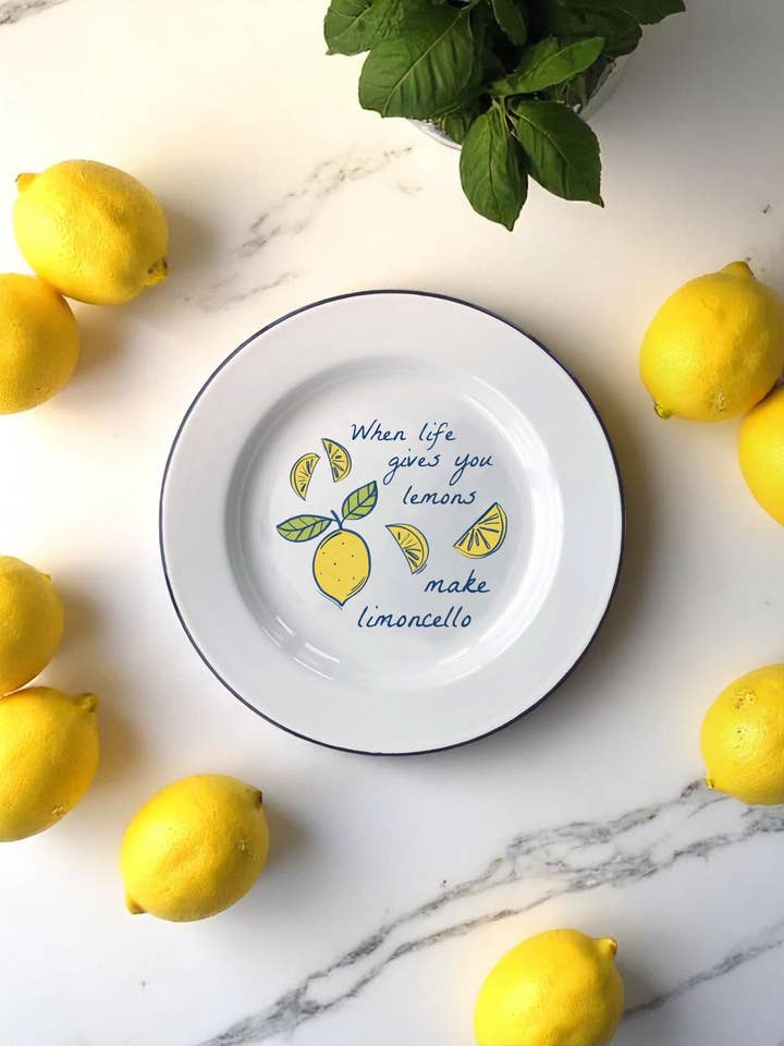 Make limoncello, enamel plate for wholesale by Sovende Bjorn