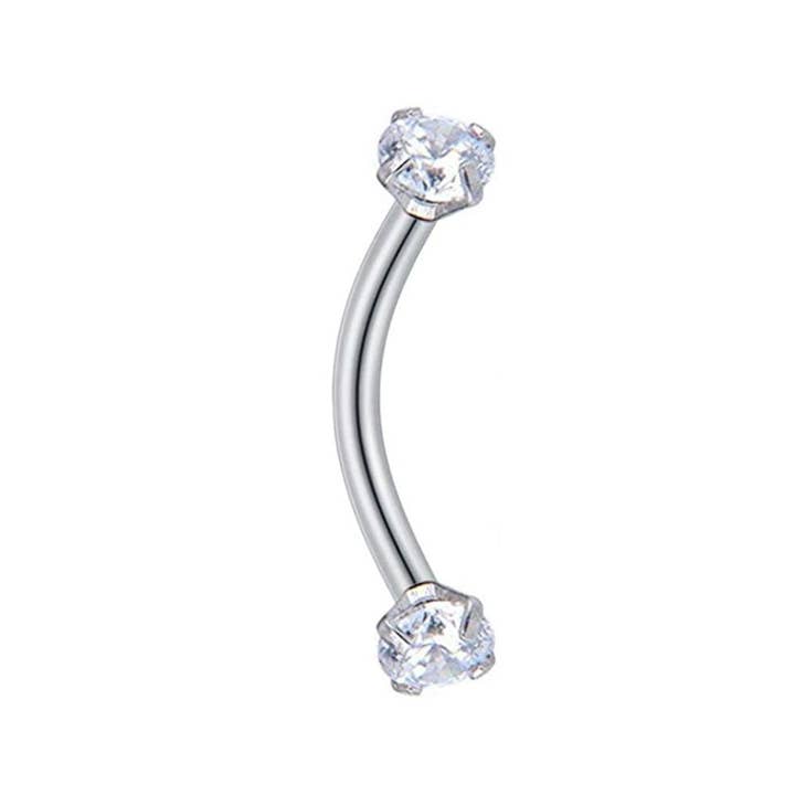Sparkle Curved Langhantel Silber für den Großhandel von Cartilage Cartel Ltd
