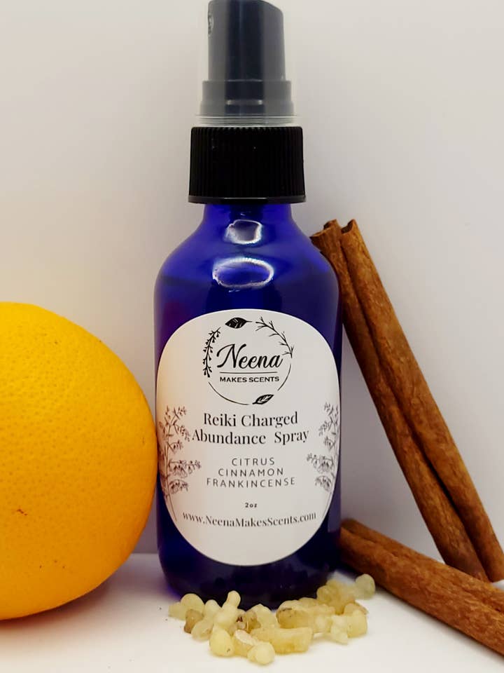 Abundance Spray with Reiki Charged Citrine Crystals for wholesale by Neena Makes Scents