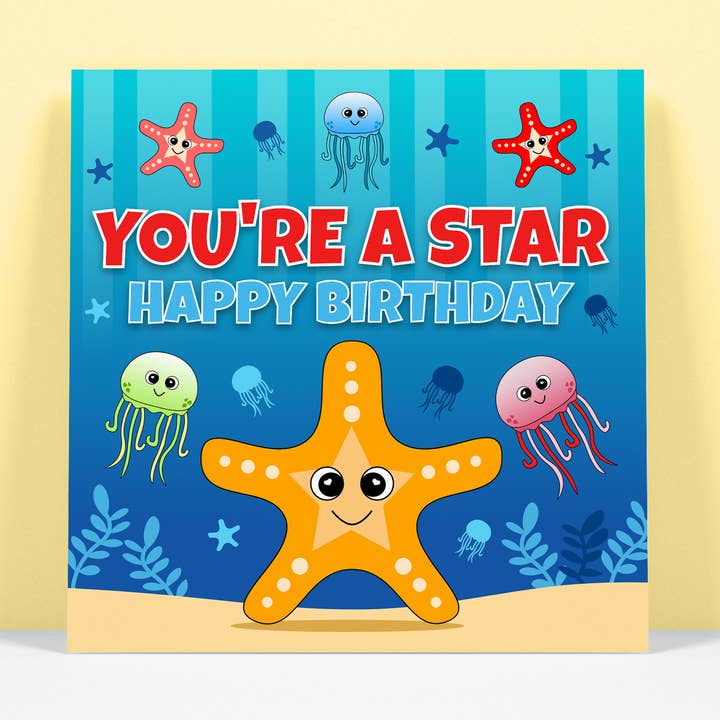 Tillykke med fødselsdagen - Du er et stjerne fødselsdagskort for engroshandel hos RoleyOleyMoley